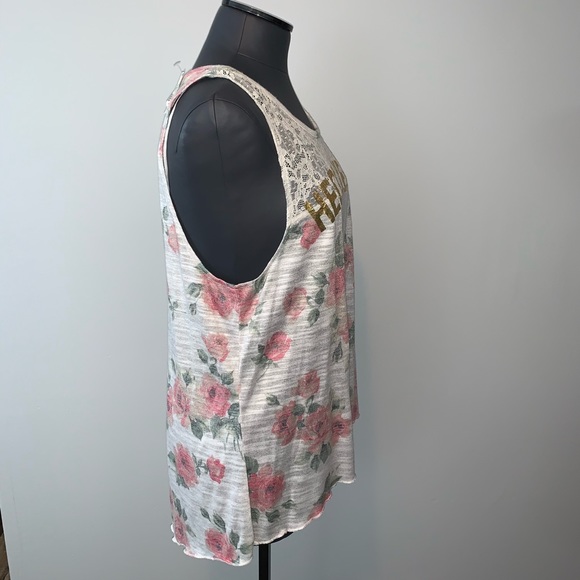 BETHANY MOTA Country Rose Cream Lace Slit Back Tank Top Heck Yeah NWTS - Picture 5 of 8